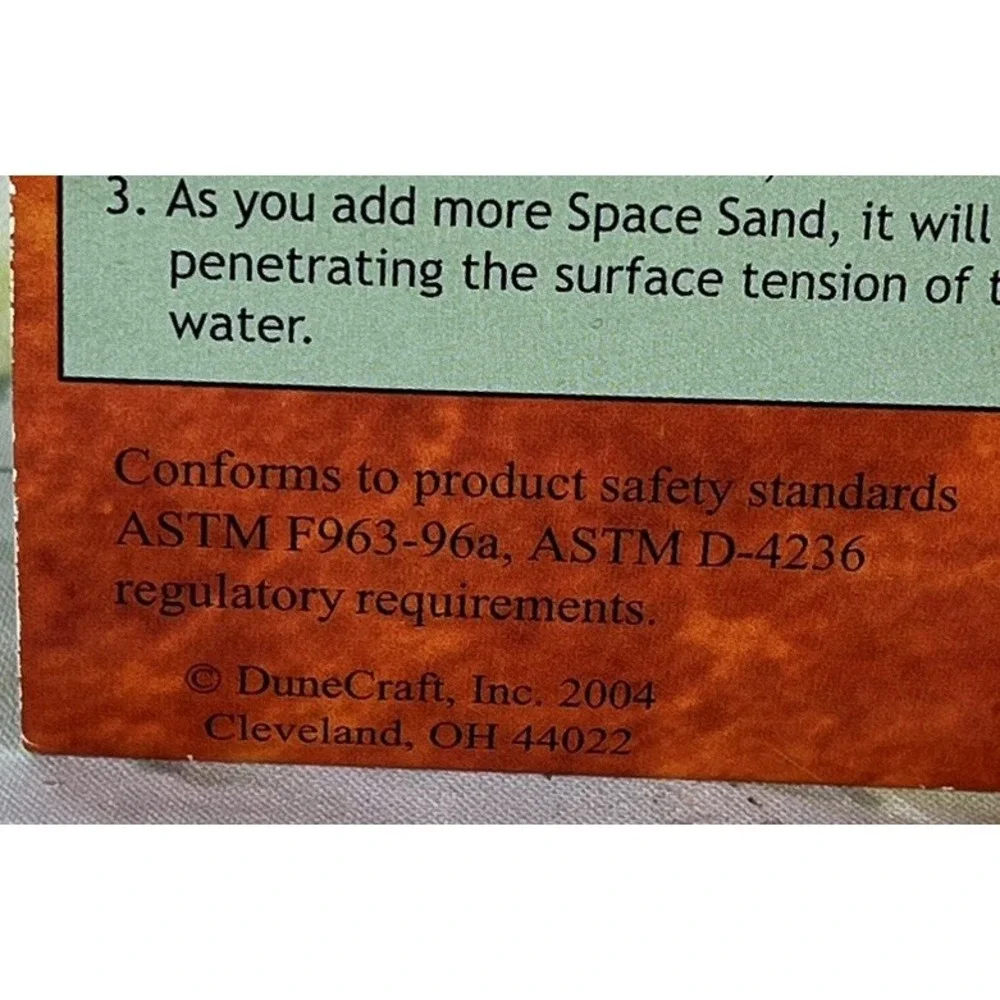 SPACE SAND by Dune Craft TriColor NEW In Package 2004 Vintage Blue Yellow Red